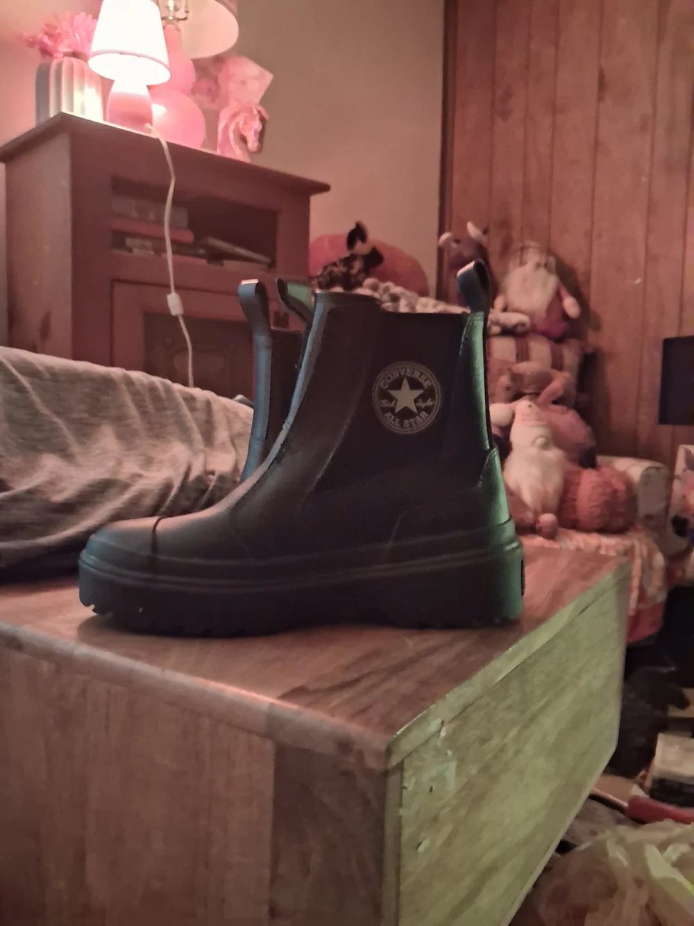 Converse Black Platform Chelsea Rain Boot. Youth Size 3